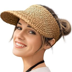 ✨NEW✨ Women’s straw visor packable sunhat